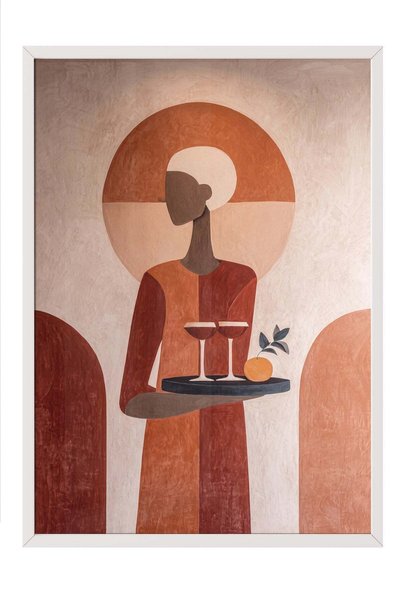 Postifull Poster cu figuri minimaliste și nuanțe de portocaliu – Tablou cu ra...