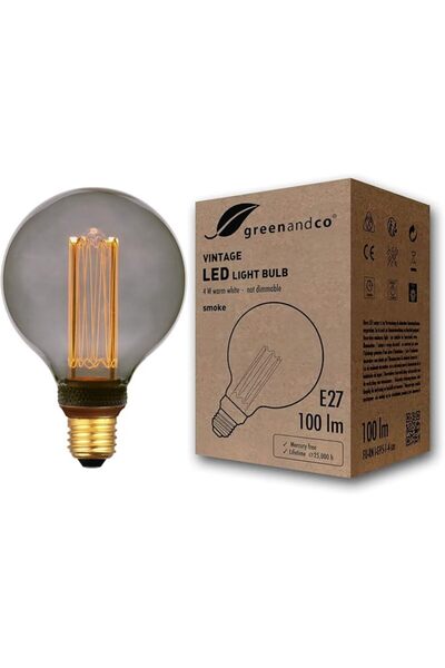 GENERAL greenandco 4 x Smart WiFi LED Light Bulb | Decorative Vintage Style |...