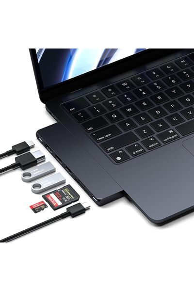 Satechi محول متعدد المنافذ USB-C Pro Slim، 7 في 1 - متوافق مع أجهزة MacBook P...