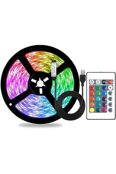 GENERAL شريط إضاءة LED يعمل بمنفذ USB، بألوان RGB متغيرة، مع جهاز تحكم عن بعد...