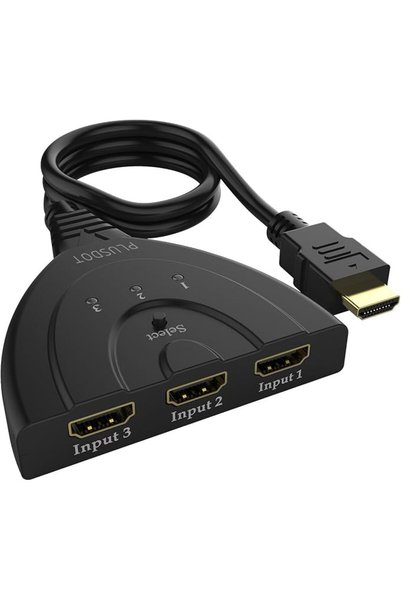 GENERAL HDMI Switch, 3-Port HDMI Switch Splitter 3x1 Selector with Pigtail Ca...