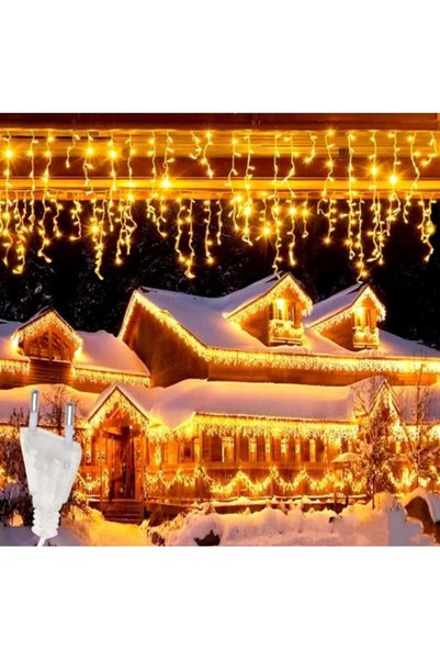 BZRSH Luminițe de Crăciun tip țurțuri 25m, 640 LED-uri alb cald, IP45, cablu ...