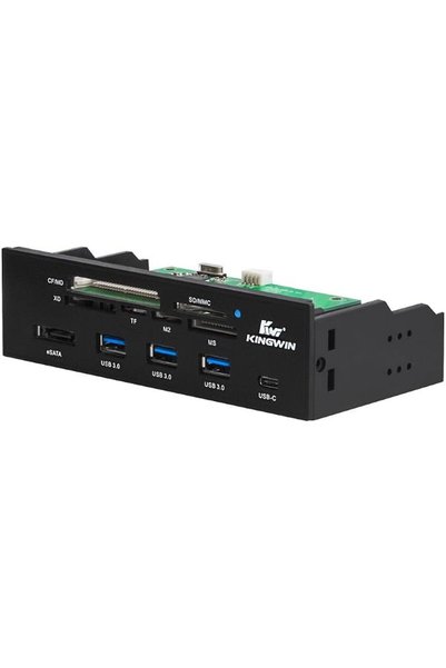 Kingwin محور USB 3.0 مزود بالطاقة مع منفذ USB-C واحد، وقارئ بطاقات SD ومنفذ ط...
