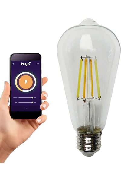 HARPER LIVING مصباح ذكي، مصباح LED، 806 لومن ST64-E27 6.5 واط قابل للتعتيم مع...