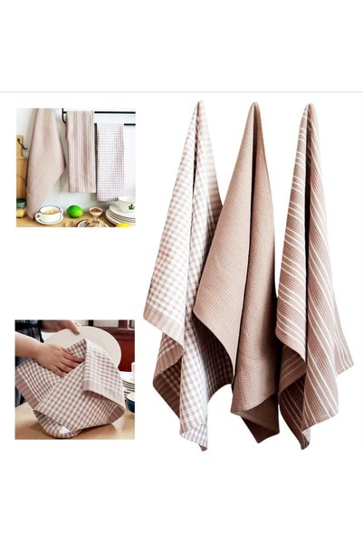 Generic Tea Towels, 3 PCS 100% Cotton Incredibly Soft Absorbent Kitchen Towel...