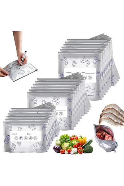 GENERAL 30Pcs Reusable Aluminum Foil Sealable Storage Bags (10*S+10*M+10*L)