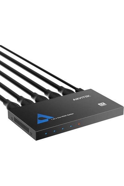 GENERAL موزع HDMI معدني بدقة 4K، مدخل واحد وأربعة مخارج، موزع فيديو HDMI مدعو...