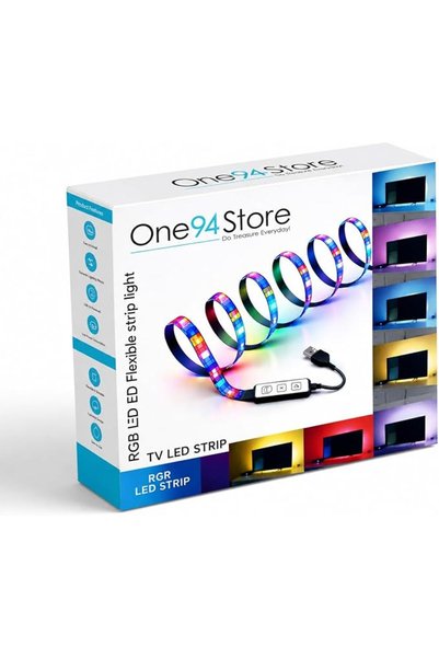 One94Store شريط إضاءة LED متعدد الألوان (RGB) – طوله 2 متر، يعمل بمنفذ USB، م...