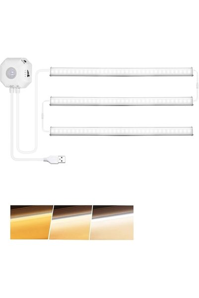KASTWAVE أضواء LED تحت الخزانة قابلة للتوصيل مع مستشعر حركة وميزة التعتيم، شر...