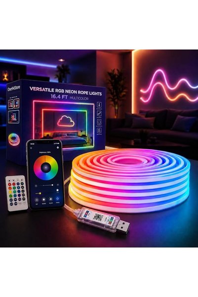 One94Store شريط إضاءة LED متعدد الألوان (RGB) – طوله 2 متر، يعمل بمنفذ USB، م...