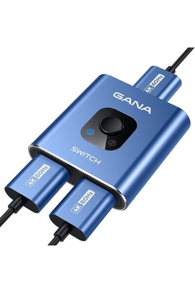 GANA HDMI Switch 4k@60hz Splitter, Aluminum Bidirectional HDMI Switcher 2 in ...