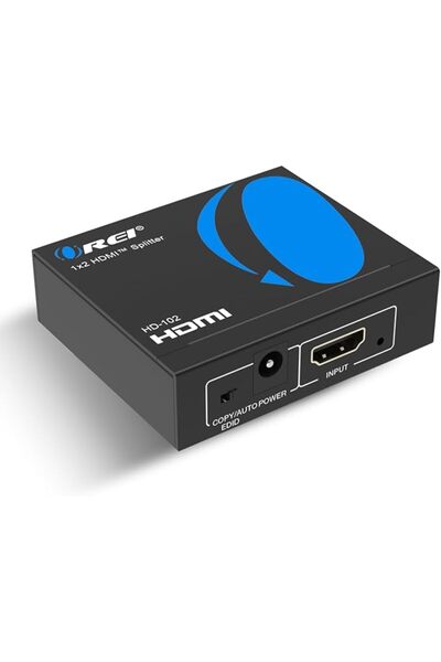 OREI موزع HDMI، مدخل واحد ومخرجان - مخصص لعرض الصورة على شاشة التلفزيون فقط -...
