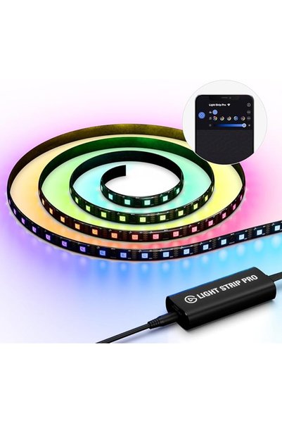 Elgato شريط إضاءة برو - مصابيح LED RGB يمكن التحكم فيها بشكل فردي، مشاهد ذكية...
