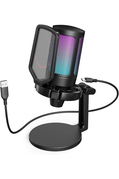 GENERAL AmpliGame Fifine USB Microphone for PC Gaming, Computer Desktop Strea...