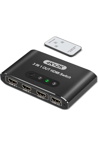 KASTWAVE محول HDMI 3 مداخل ومخرج واحد مع جهاز تحكم عن بعد بالأشعة تحت الحمراء...