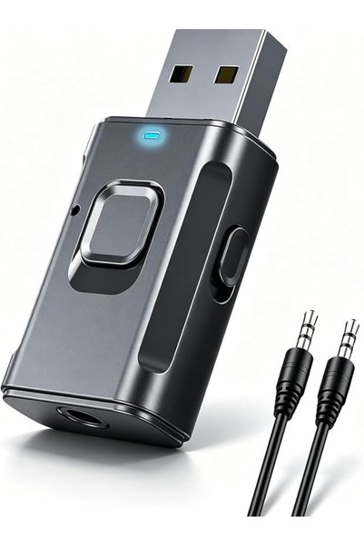 Tsnamay محول بلوتوث USB، جهاز إرسال واستقبال لاسلكي للسيارة، يمكن توصيله وتشغ...