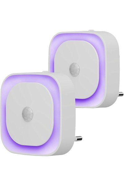 YUNLEX Pack of 2 Night Light Socket with Motion Sensor & Twilight Sensor, 3 S...