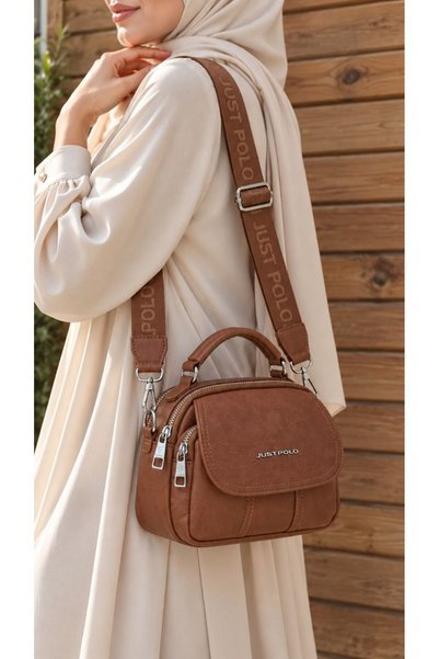 Just Polo Original Women’S Mink 5-Section Handbag and Crossbody Bag (Tm7032)