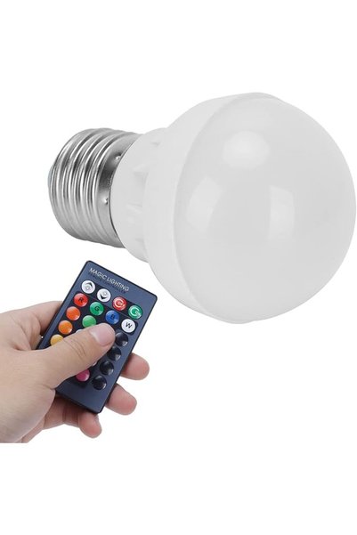 Cryfokt مصباح إضاءة RGB+W بقوة 3 واط، مع جهاز تحكم عن بعد، يمكن تغيير لونه، و...