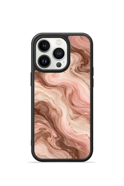 PiyasaSepeti غطاء هاتف iPhone 14 Pro Vorian Black Hole، لون وردي، تصميم رخامي...