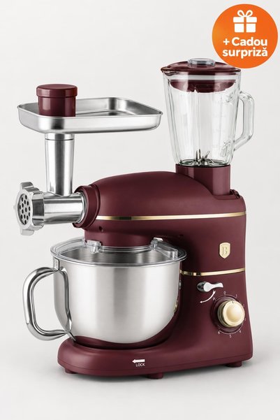 Berlinger Haus Robot de Bucătărie 4 în 1, Mixer cu Bol Inox 5,5 L, Blender 1,...