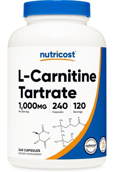 Nutricost نوتريكوست كارنيتين طرطرات 1000 ملغ، 240 كبسولة - 500 مجم لكل كبسولة...