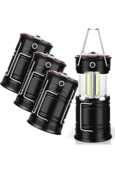 GENERAL 4 Pack Lantern Camping Essentials Lights, Led Flashlight for Power Ou...