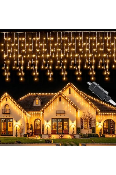 OEM Instalație luminițe tip țurțur Corenia QRE-5049329, 10 m, 400 LED, 8 modu...