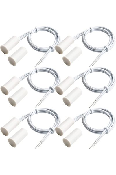 Gebildet 6pcs Recessed Wired Security Window Door Contact Sensor Alarm Magnet...
