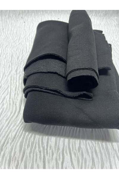 Yiğit Kumaş Ribbed, Brushed 3-Ply Fabric, Piece 85X180 cm - Black.