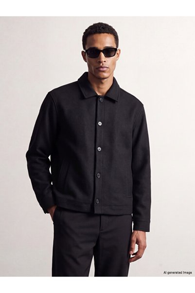 LC Waikiki Rmz Gi̇yi̇m Farkiyla Standard Fit Men's Cashmere Shirt Jacket