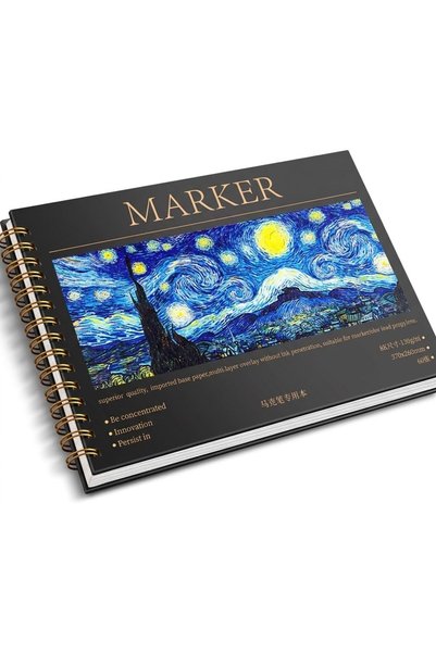 TERRIFI Marker Paper Pad, Bleedproof A4 Marker Sketchbook with 60 Thickened S...