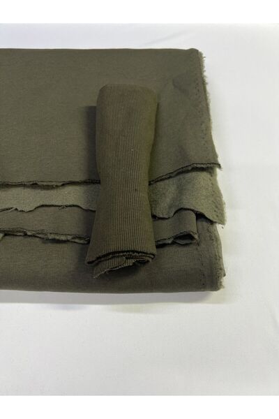Yiğit Kumaş Ribbed, Brushed 3-Thread Fabric, Piece 100X190 cm - Khaki.