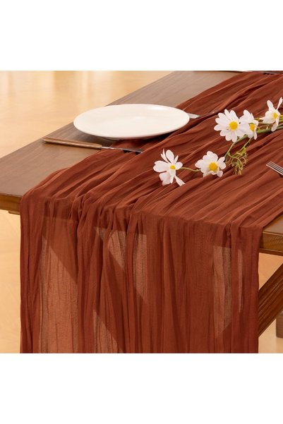 Tazweeq Fall Table Runner, Boho Rustic Farmhouse, Soft, Breathable and Long-l...