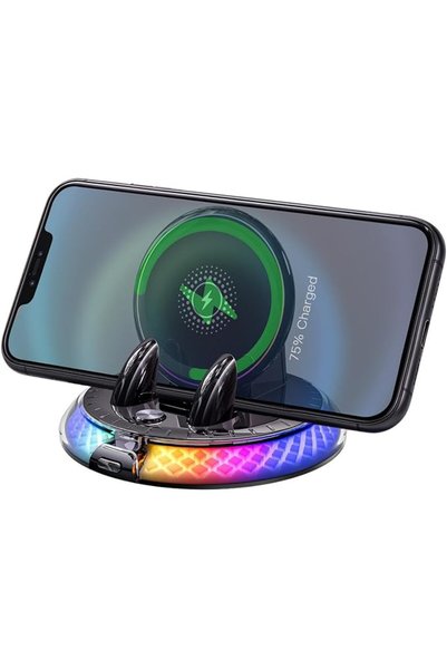 Generic Wireless Charger for Car 360 Degree Rotating Stand with Rgb Light