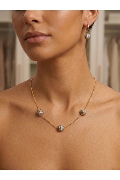 Generic Brand Elegant Crystal Encrusted Sphere Necklace – 14K Gold Plated