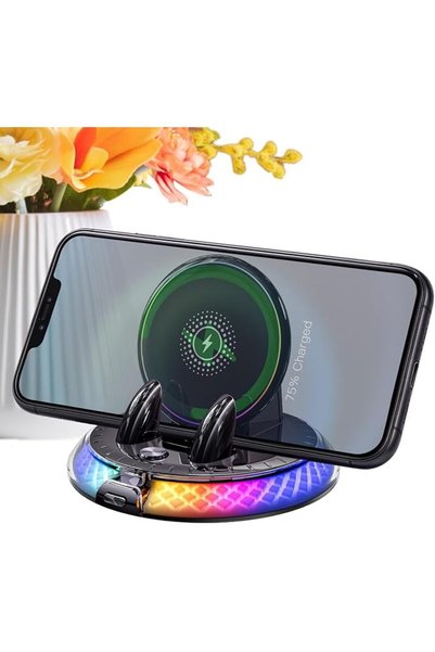 Generic Wireless Charger for Car Bracket 360 Degree Rotating with Rgb Light
