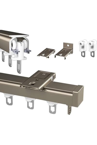 GENERAL Heavy Duty Ceiling and Wall Curtain Track Set with Silent Rollers - S...