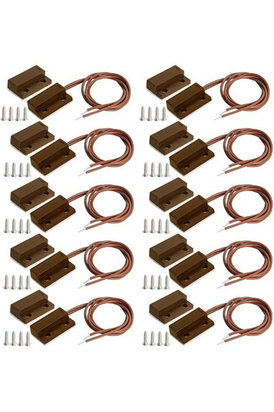 Gebildet 6pcs Recessed Wired Security Window Door Contact Sensor Alarm Magnet...
