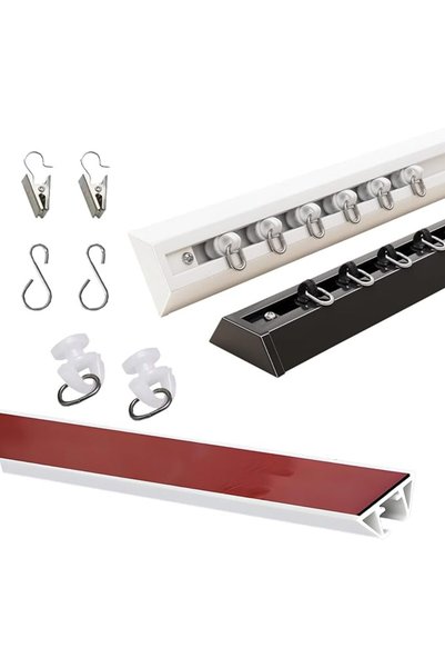 Generic Non-Drilling Aluminum Curtain Track Self-Adhesive Ceiling/Wall Rail f...