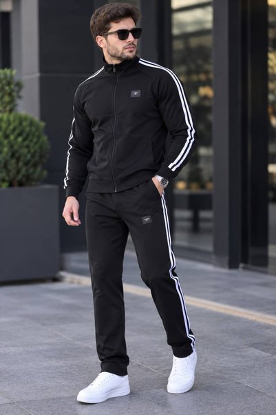 Last fashion New Season Men's Ribbed Diving Fabric Tracksuit, Black.