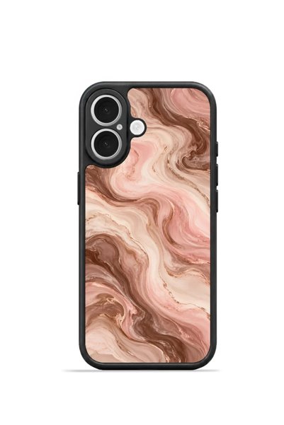 PiyasaSepeti غطاء هاتف iPhone 17 Vorian Black Hole، لون وردي، تصميم رخامي بنق...