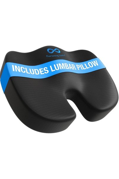 Everlasting Comfort Memory Foam Seat Cushion for Back, Coccyx, & Tailbone Pai...