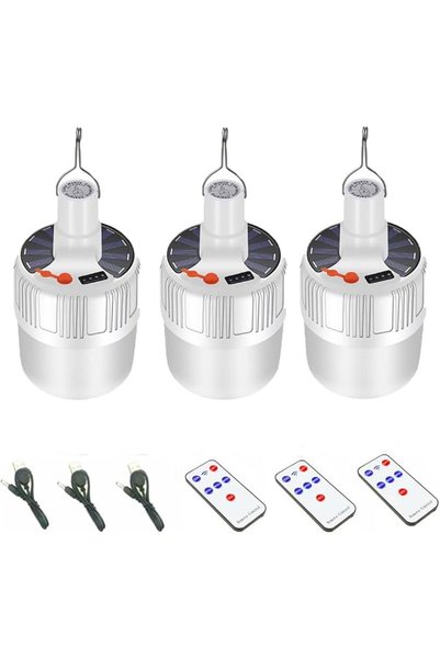 GENERAL Solar Lamp LED Remote Control Camping LED Blub Tent Lantern Lights 5 ...
