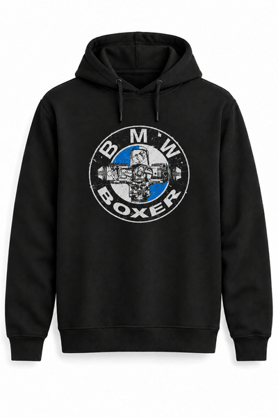 Alfa Tshirt Bmw Boxer Motor Dtg Printed Hoodie, No Pockets.