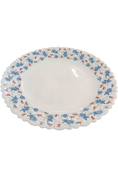 LYOBEST Opal Glass Plate, White, Clover Pattern, 23 cm