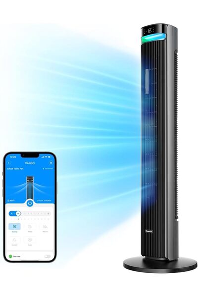 GoveeLife مروحة برجية مقاس 42 بوصة لغرفة النوم، مراوح أرضية ذكية بقوة 150 °  ...
