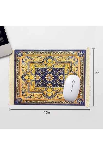 Tazweeq Persian Carpet Small Rug Mouse Pad, Boho Mousepad