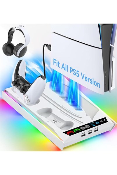 GENERAL حامل Rysker لجهاز PS-5/Slim/Pro، متوافق مع الإصدارين القرصي والرقمي، ...
