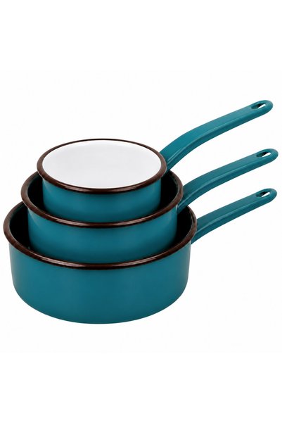 vanora Set de 3 oale emailate cu mâner, 1 L, 1,5 L și 2 L